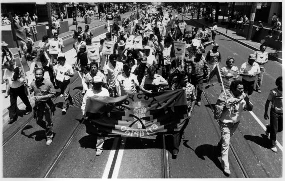 (3261) Demonstrations, Cesar Chavez, San Francisco, California, 1970s